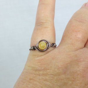 New Copper Hand Crafted Citrine Color Quartz Ring